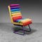 Velvet Armchair with Rainbow Design, 1970s, Image 1