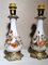 French Napoleon III Style Hand Painted Opaline Glass Oil Lamps, Set of 2 3