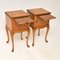 Antique Burr Walnut Bedside Cabinets, England, Set of 2 5