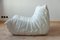 Vintage White Leather Togo Lounge Chair & Pouf by Michel Ducaroy for Ligne Roset, 1990s, Set of 2 8