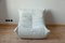 Vintage White Leather Togo Lounge Chair & Pouf by Michel Ducaroy for Ligne Roset, 1990s, Set of 2 7