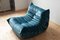 Vintage Ocean Blue Velvet Togo Lounge Chair by Michel Ducaroy for Ligne Roset, Image 2