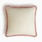 HAPPY PILLOW Off-White with Pink Fringes by Lorenza Briola for LO DECOR, Image 1