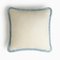 HAPPY PILLOW White with Light Blue Fringes by Lorenza Briola for LO DECOR 1