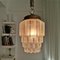 Small French Art Deco Glass and Brass Hanging Lamp, 1930s 8