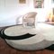 Large Vintage American Deco Revival Curved Wool Rug with Carved Swirl Details and Edge, 1980s, Image 3