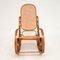 Rocking Chair Vintage en Bois Courbé et Jonc de Thonet 4