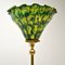 Antike Jugendstil Stehlampe aus Messing & Glas 11
