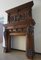 19th Century Château Solid Carved Oak Fireplace & Overmantel 8