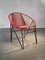 French Red Vinyl Wire Chair by Raoul Guys, 1950s 5
