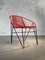 French Red Vinyl Wire Chair by Raoul Guys, 1950s 4