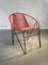 Chaise en Métal Rouge par Raoul Guys, France, 1950s 1