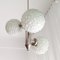 Large Mid-Century White Opaline Bubble Glass and Nickel 3-Light Chandelier, Image 6