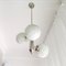 Large Mid-Century White Opaline Bubble Glass and Nickel 3-Light Chandelier, Image 2