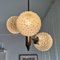 Large Mid-Century White Opaline Bubble Glass and Nickel 3-Light Chandelier, Image 7