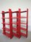 Red Metal Modular Wall Bookcase, 1980s 12