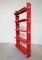 Red Metal Modular Wall Bookcase, 1980s 4