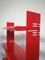 Red Metal Modular Wall Bookcase, 1980s 5