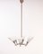 Vintage Glass and Brass Chandelier, 1950s 1