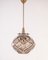 Vintage Glass and Brass Chandelier, 1950s, Image 1