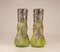 Art Nouveau Jewelled Vases Glass Paste and Silver Pewter by Charles Schneider, Set of 2 11