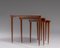 Italian Wood and Brass Nesting Tables, 1950s, Set of 3, Image 2