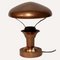 French Copper and Teak Table Lamp, 1950s, Image 2