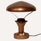 Lámpara de mesa francesa de cobre y teca, años 50, Imagen 7