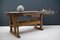 Heavy Large Art Deco Industrial Wood Work Table, 1940s, Image 7