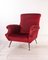 Fauteuil Vintage Rouge, 1950s 1