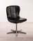 Vintage Black Leather Swivel Chair, 1980s 1