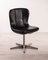 Vintage Black Leather Swivel Chair, 1980s, Image 1