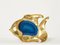 Brass Blue Agate Stone Lamp by Isabelle and Richard Faure, 1970s, Image 1