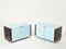 Small Blue Black Lacquer and Brass Cabinets by J.C. Mahey for Roche Bobois, 1970s, Set of 2, Image 1