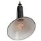 Vintage Industrial French Black Enamel Asymmetrical Pendant Light, Image 3