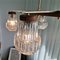 Large Portuguese Rustic Wood and Glass 4-Light Ceiling Lamp Chandelier, 1960s 14
