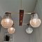 Großer rustikaler portugiesischer Deckenlampe-Kronleuchter aus Holz & Glas mit 4 Leuchten, 1960er 8