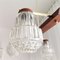 Large Portuguese Rustic Wood and Glass 4-Light Ceiling Lamp Chandelier, 1960s, Image 13