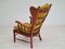 Danish Wool Oak High-Backed Ear Flap Chair, 1960s, Image 15