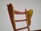 Danish Wool Oak High-Backed Ear Flap Chair, 1960s 14