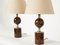 French Walnut Table Lamps by Philippe Barbier, 1970s, Set of 2 5