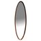Specchio da parete ovale con cornice in teak, Italia, anni '60, Immagine 1