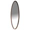 Teak Framed Oval Wall Mirror, Italy, 1960s 1