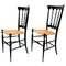 Black Wood and Wicker Chairs by Fratelli Sanguineti, Italy, 1950s, Set of 2, Image 1