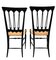 Black Wood and Wicker Chairs by Fratelli Sanguineti, Italy, 1950s, Set of 2, Image 3