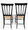 Chaises en Bois Noir et Osier par Fratelli Sanguineti, Italie, 1950s, Set de 2 3