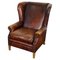 Vintage Dutch Burgundy Leather Club Chair, the Netherlands, Image 1