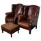 Club chair vintage in pelle color cognac, Paesi Bassi, set di 2, Immagine 1