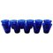 Blue Mouth Blown Art Glass Water Glasses by Monica Bratt for Reijmyre, Set of 11 1