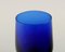 Blue Mouth-Blown Art Glass by Monica Bratt for Reijmyre, Set of 5 6